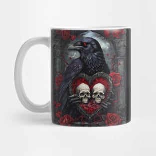 Gothic Raven: Crimson Embrace Mug